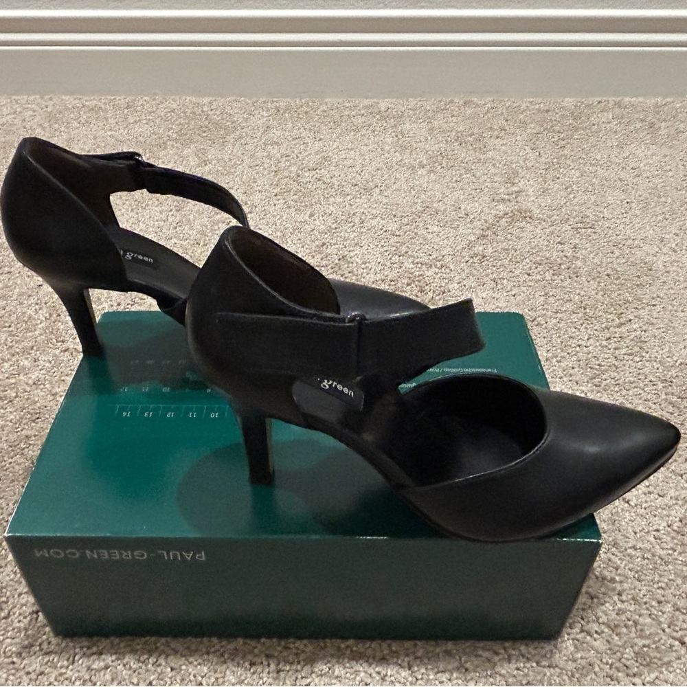 Paul Green Desire d’Orsay Black Leather Pumps sz 8 or 5.5 - Picture 5 of 10